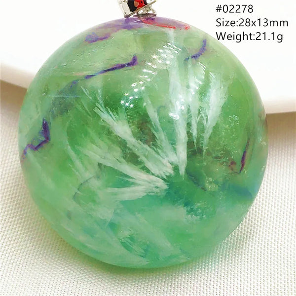 Green Feather Fluorite Pendant-ToShay.org