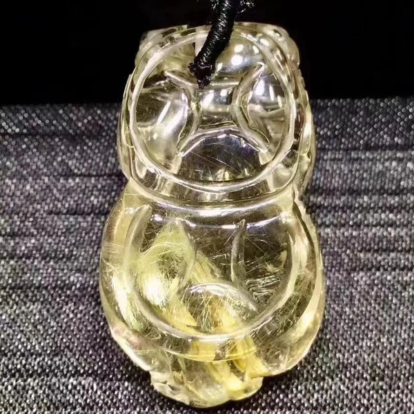 Gold Rutilated Quartz Pendant-ToShay.org