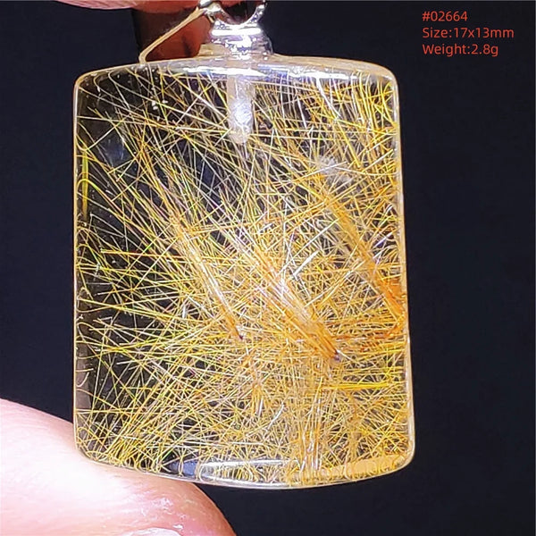 Gold Rutilated Quartz Pendant-ToShay.org
