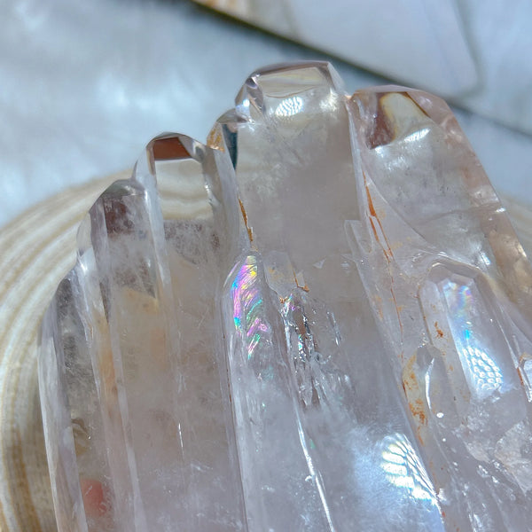 Clear Rainbow Quartz Cluster-ToShay.org