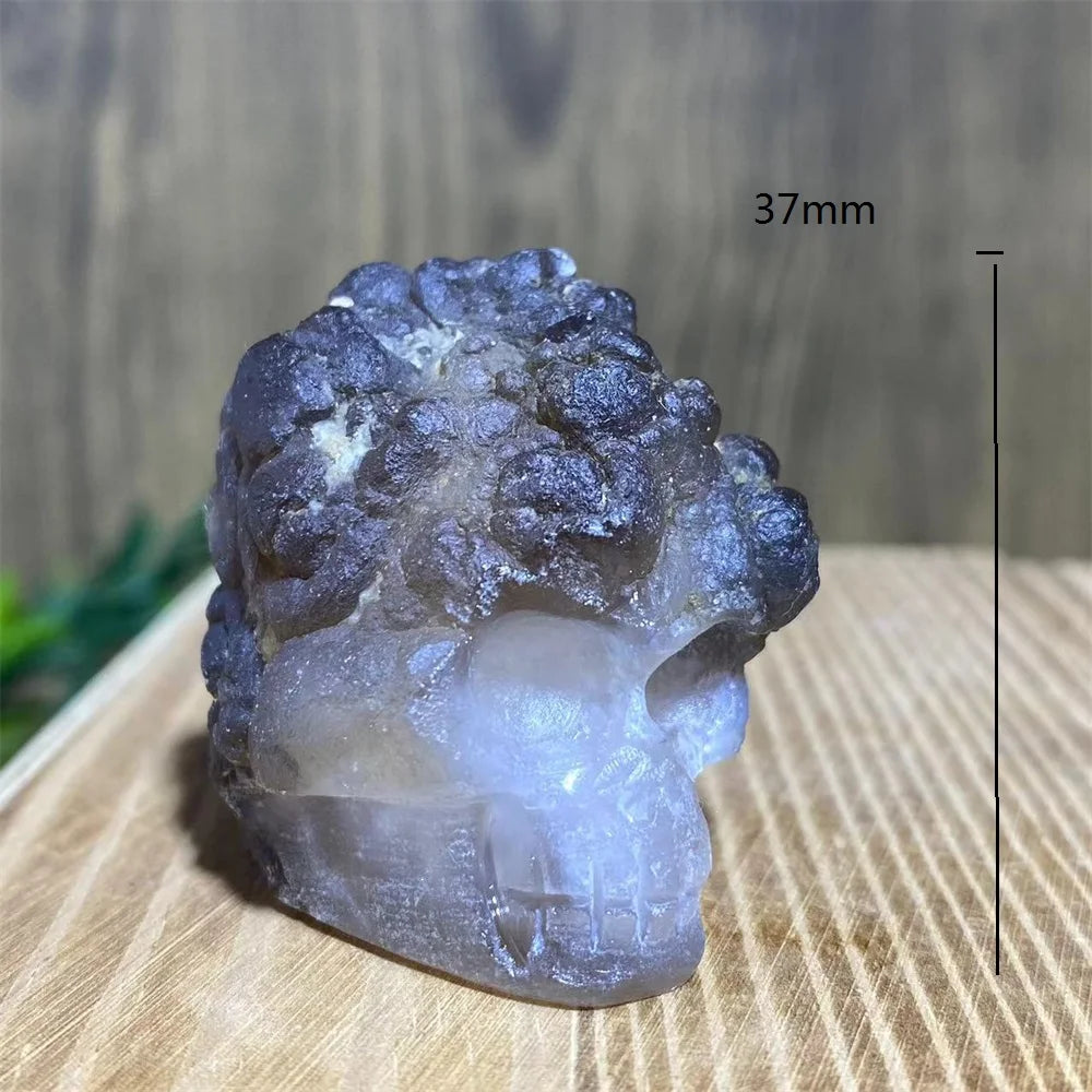 Grey Agate Geode Skull-ToShay.org