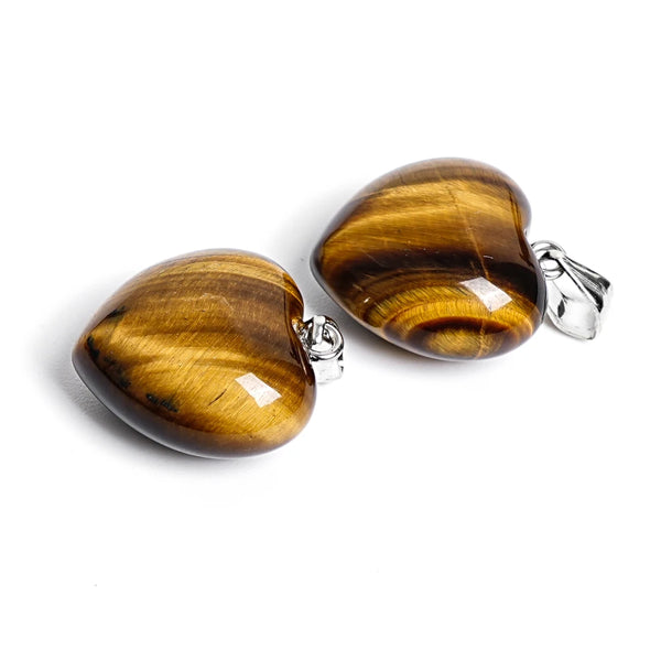 Yellow Tiger Eye Heart Pendants-ToShay.org