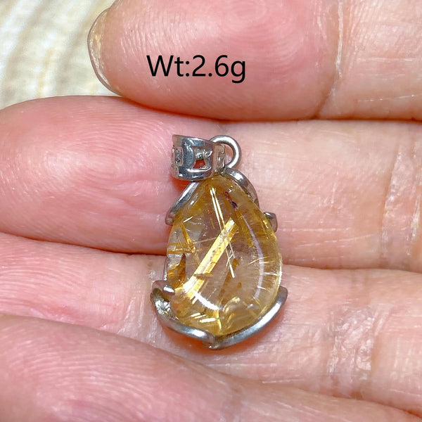 Gold Rutilated Pendant-ToShay.org