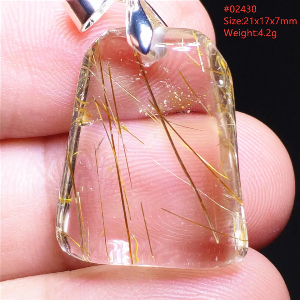 Gold Rutilated Quartz Pendant-ToShay.org