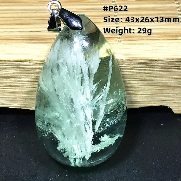 Green Feather Fluorite Pendant-ToShay.org