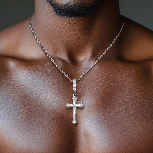 Silver Crystal Cross Pendant-ToShay.org