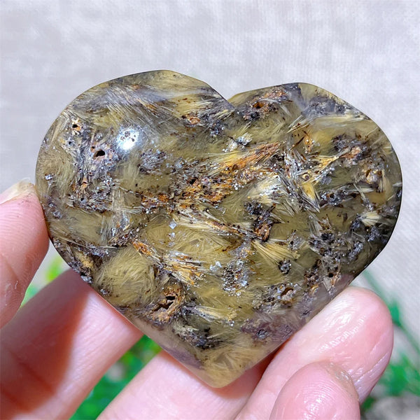 Yellow Hair Agate Heart-ToShay.org