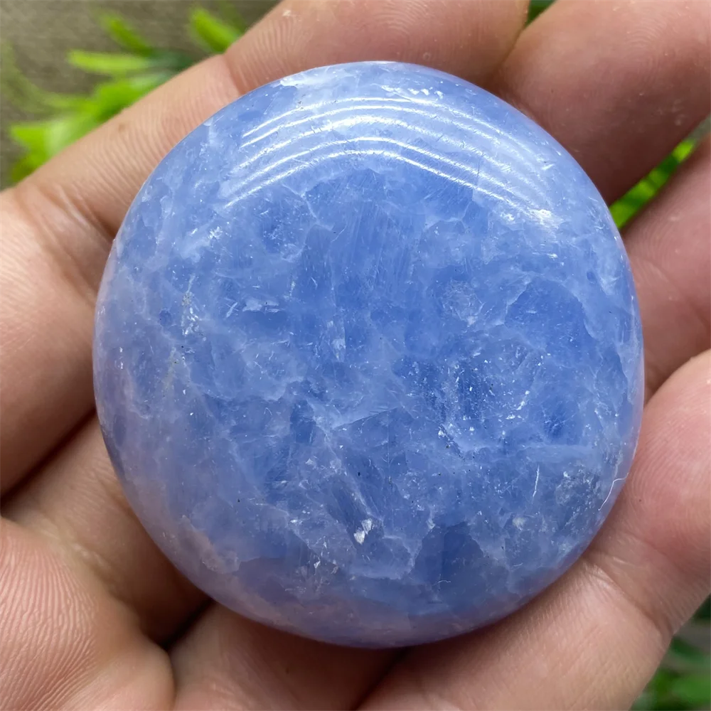 Blue Celestine Palm Stone-ToShay.org