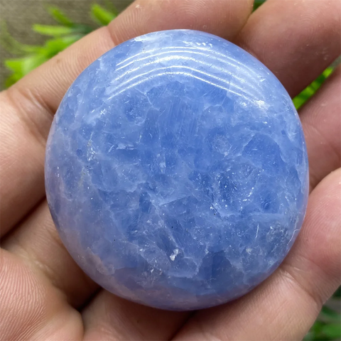 Blue Celestine Palm Stone-ToShay.org