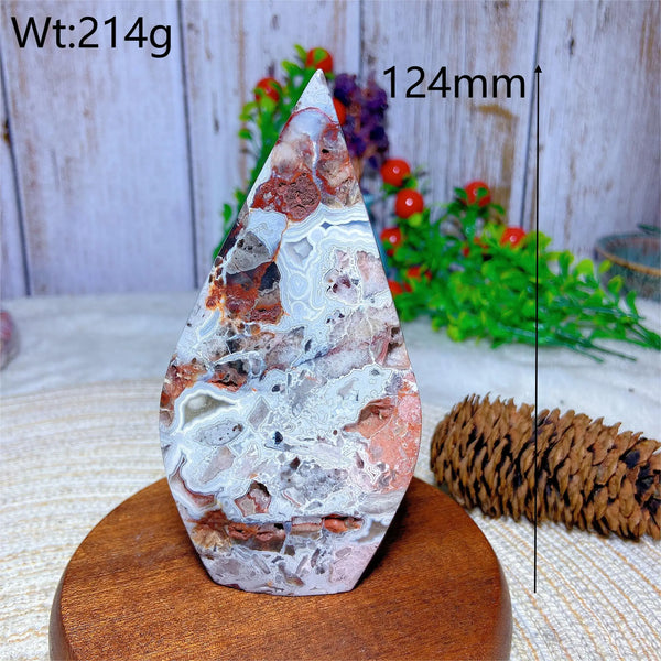 Red White Agate Druzy Flame-ToShay.org