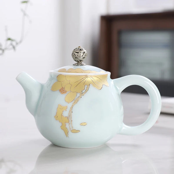 White Painted Porcelain Teapots-ToShay.org