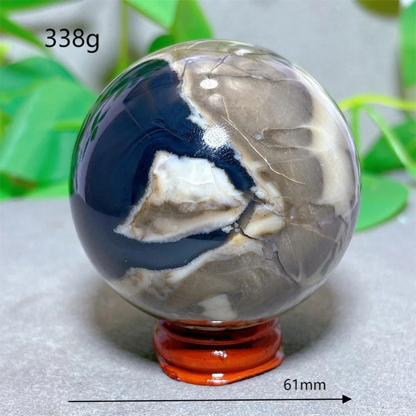 Green Fluorescent Volcanic Agate Ball-ToShay.org