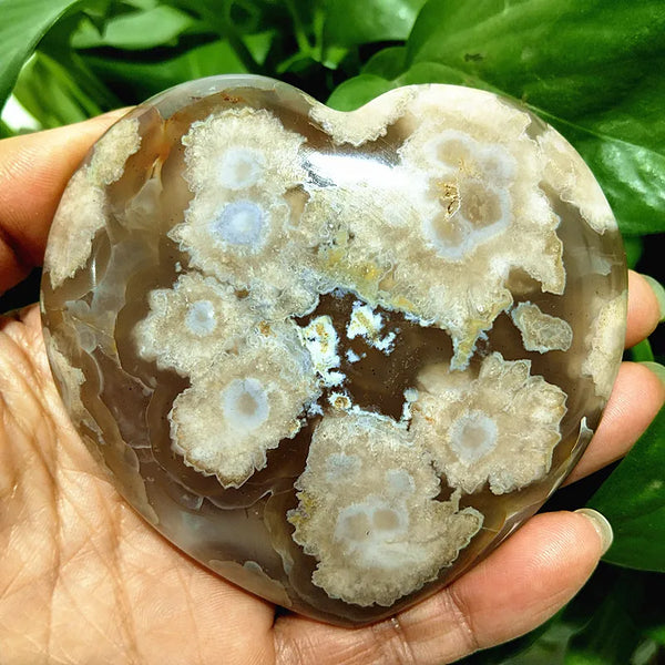 Pink Cherry Blossom Agate Heart-ToShay.org