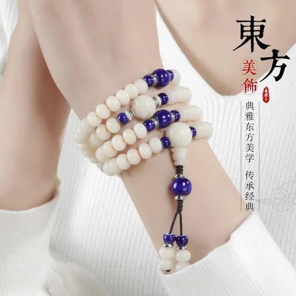 White Jade Bodhi Bracelet-ToShay.org