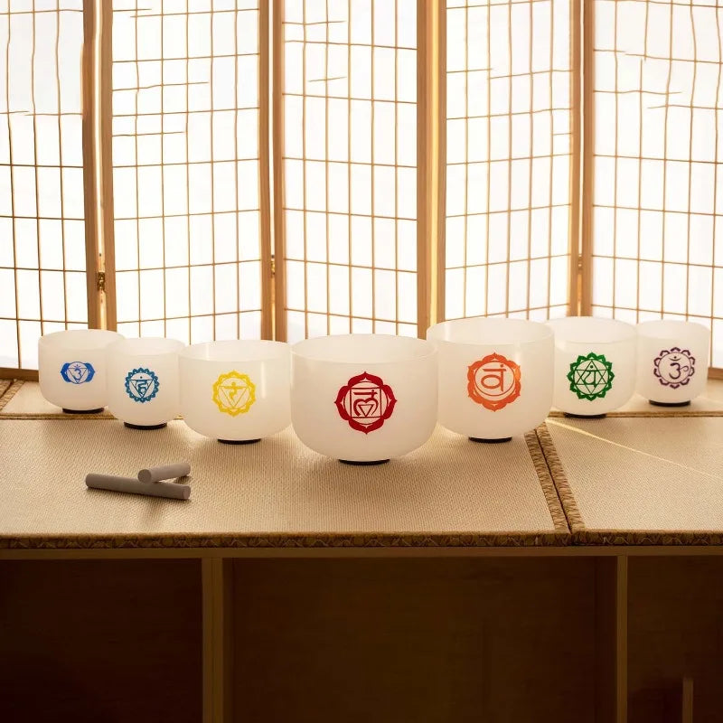 Chakra Frosted Crystal Bowls-ToShay.org