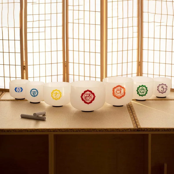 Chakra Frosted Crystal Bowls-ToShay.org