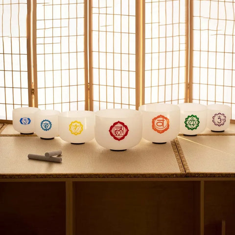 Chakra Frosted Crystal Bowls-ToShay.org