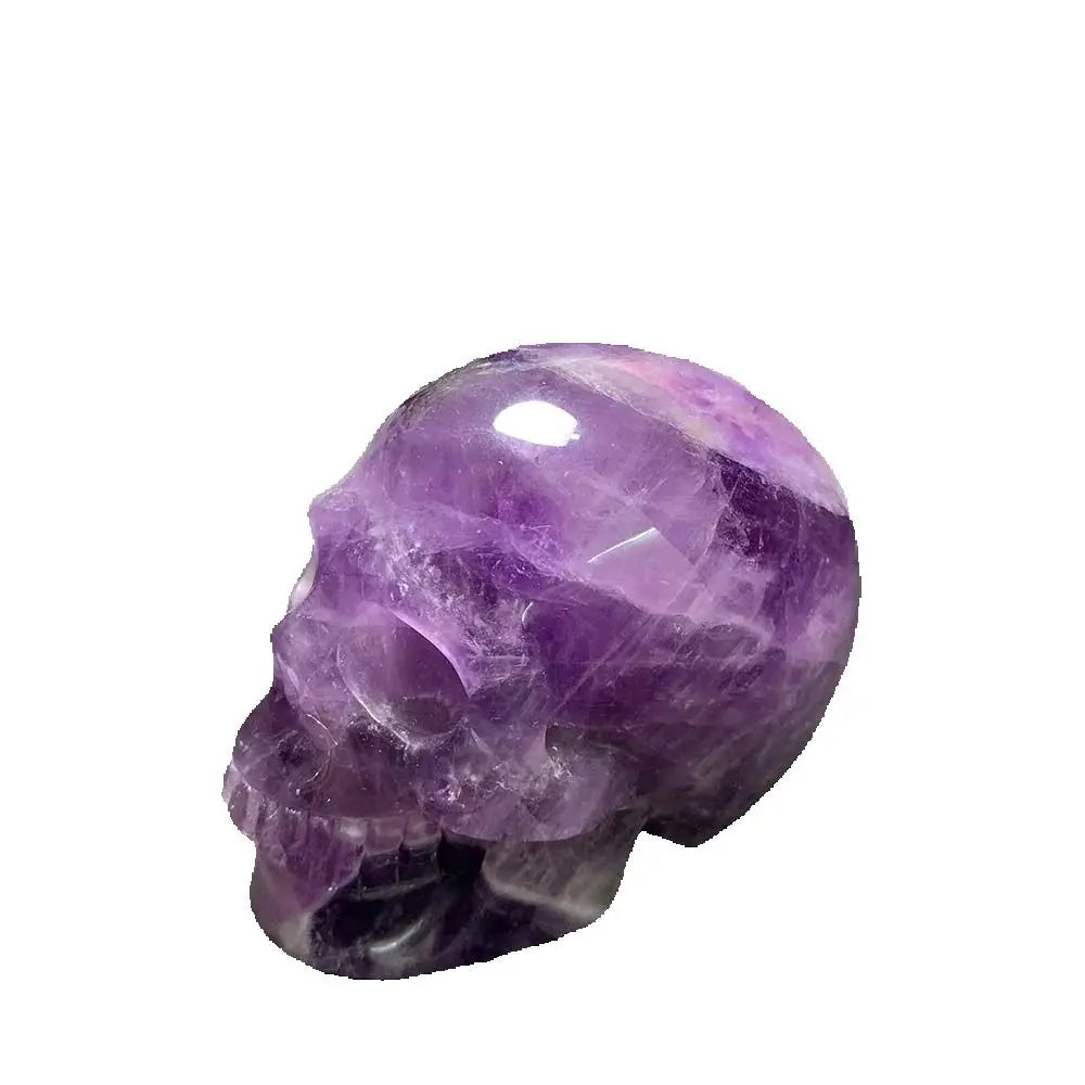 Natural Crystal Amethyst Skull Carved Statue Energy Stone Figurine Powerful Witchcraft Healing Reiki Home Decor Collection Gift-ToShay.org