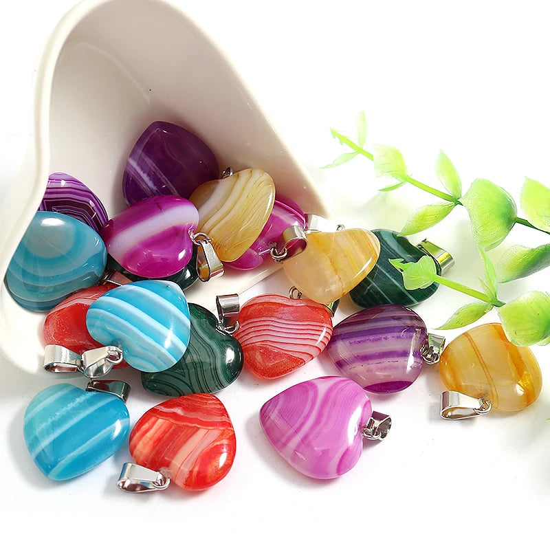 Mixed Stripe Agate Pendants-ToShay.org