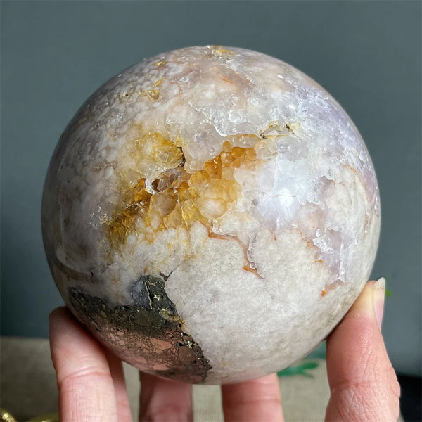 Pink Amethyst Flower Agate Ball-ToShay.org