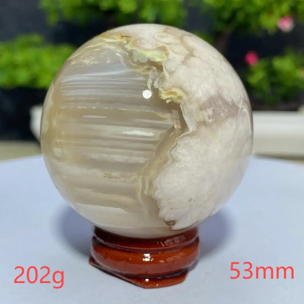 Pink Cherry Blossom Agate Ball-ToShay.org