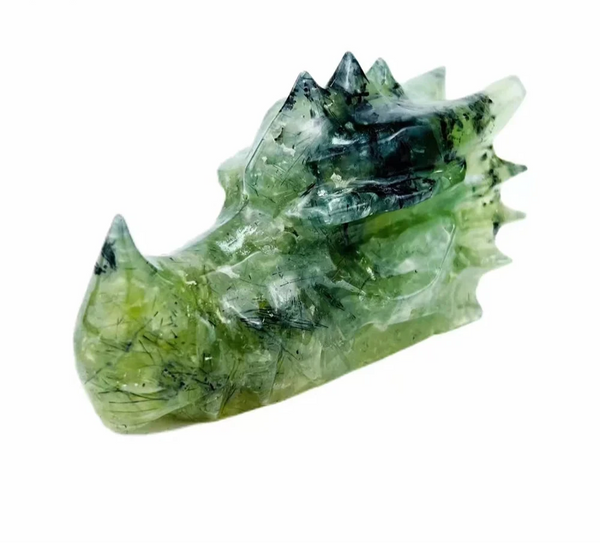 Green Prehnite Dragon Skull-ToShay.org