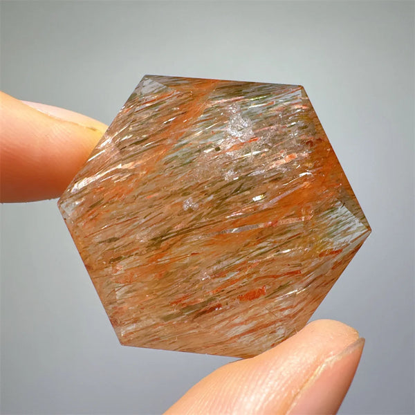 Green Tourmaline Rutile Hexagon-ToShay.org