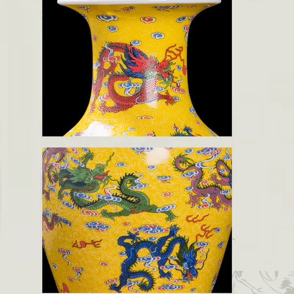 Jingdezhen Nine Dragons Vase-ToShay.org