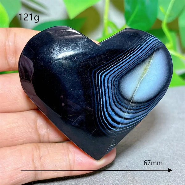 Black Silk Agate Heart-ToShay.org