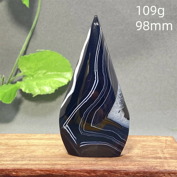 Black Striped Agate Flame-ToShay.org