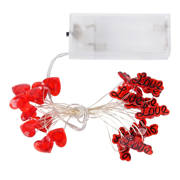 Red Love Heart String Lights-ToShay.org