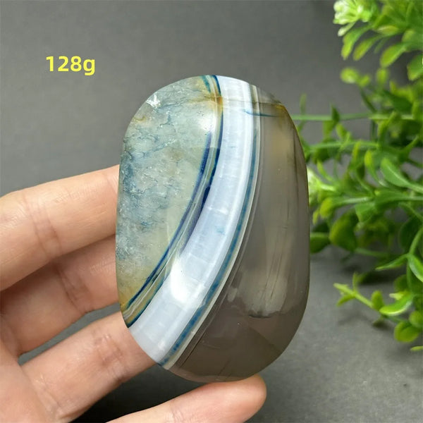 Blue Agate Palm Stone-ToShay.org