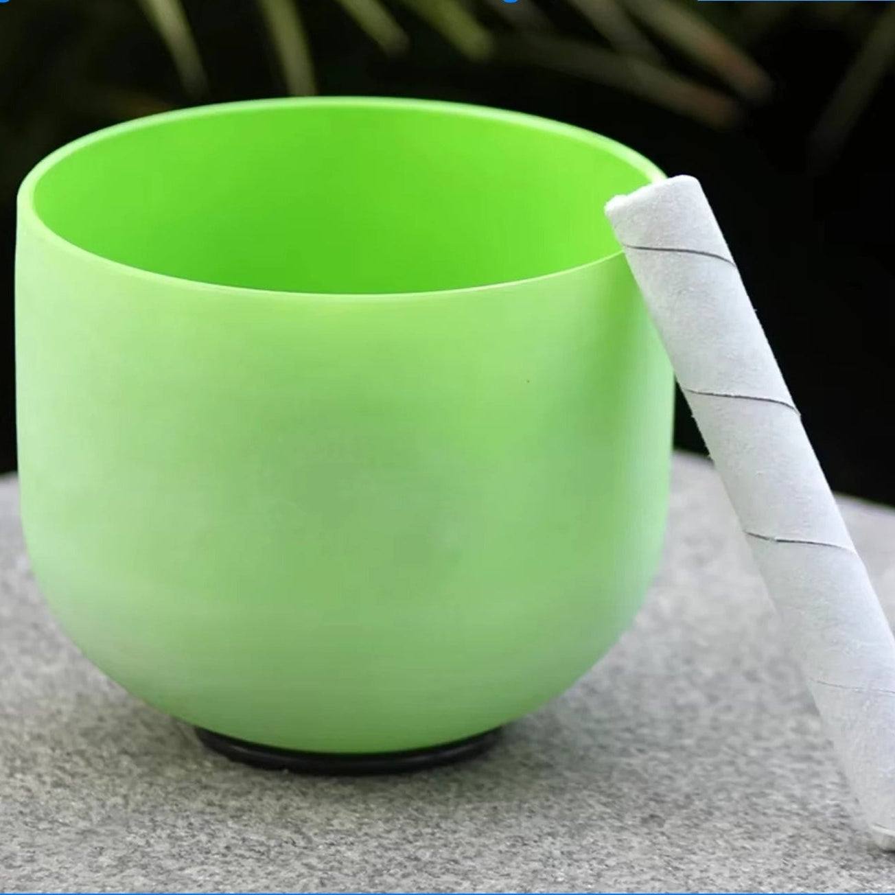 Green Frosted Crystal Singing Bowl-ToShay.org