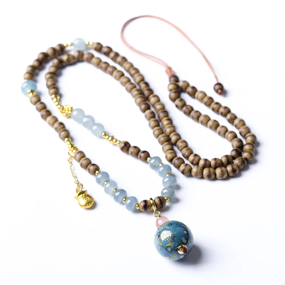 Brown Agarwood Necklace-ToShay.org