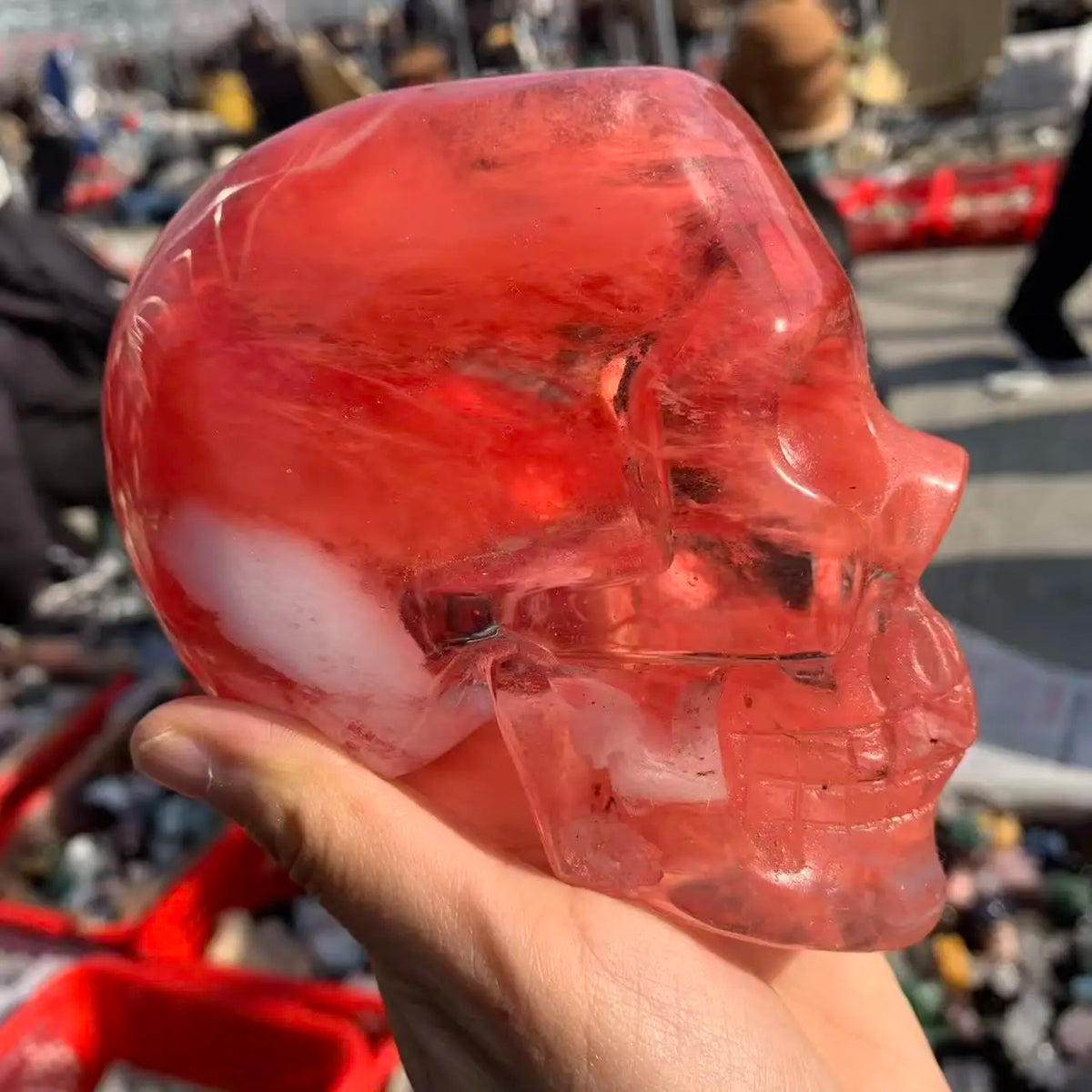 Red Watermelon Crystal Skull-ToShay.org