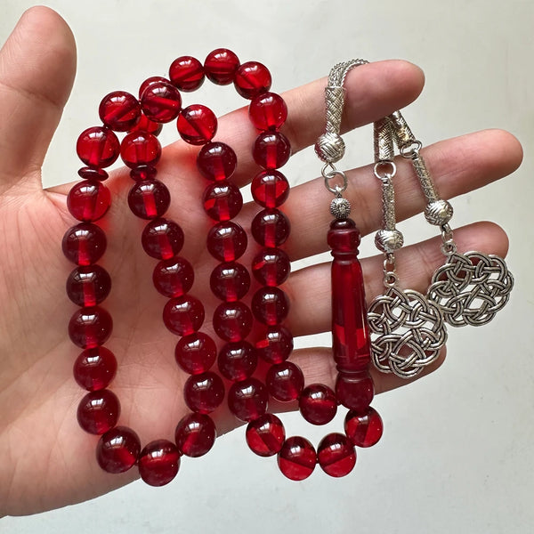 Red Amber Prayer Beads-ToShay.org
