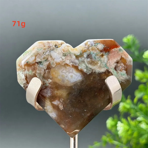 Green Cherry Blossom Agate Heart-ToShay.org
