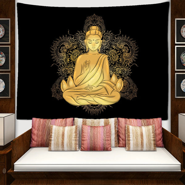 Buddha Gold Statue Tapestry-ToShay.org