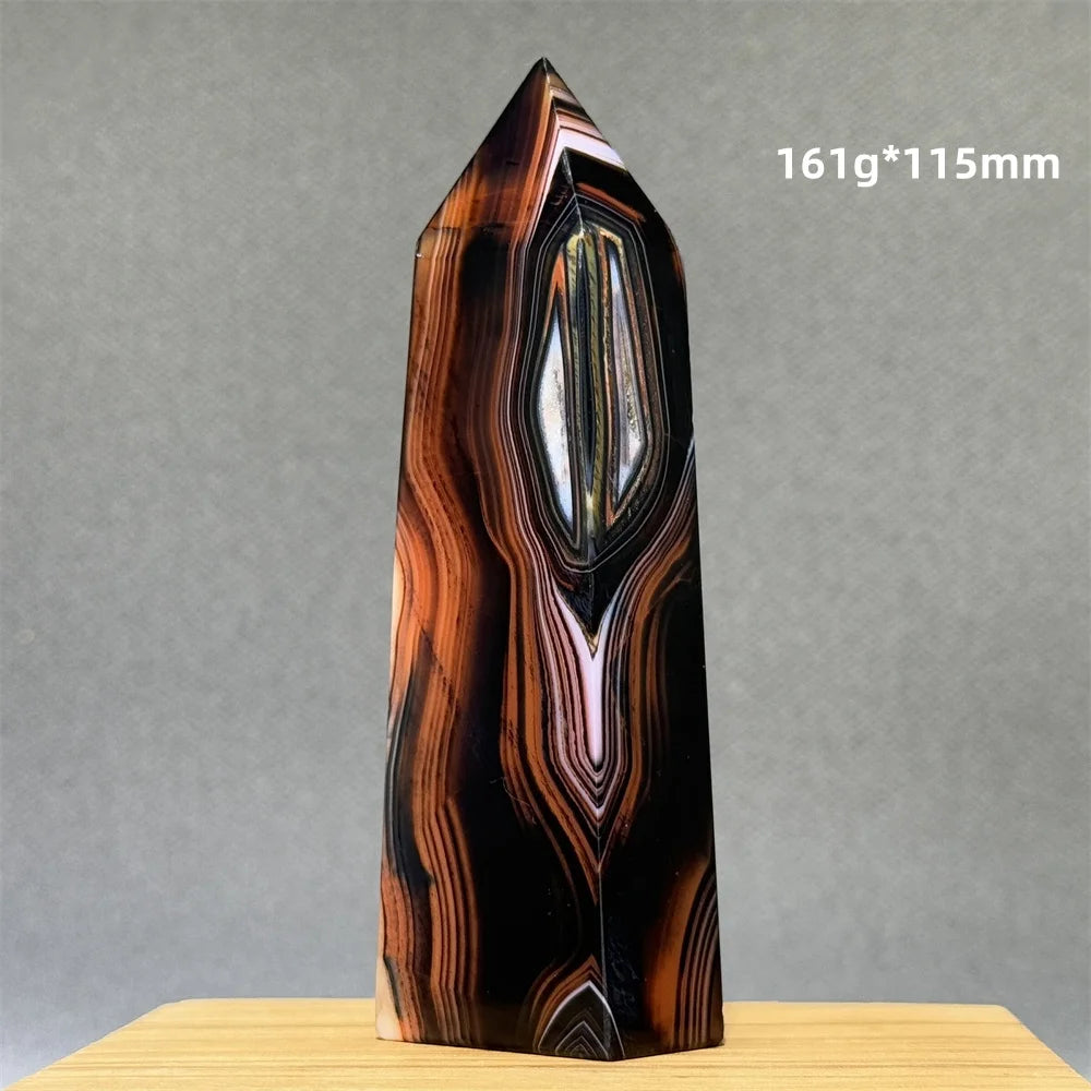 Orange Striped Agate Obelisk-ToShay.org