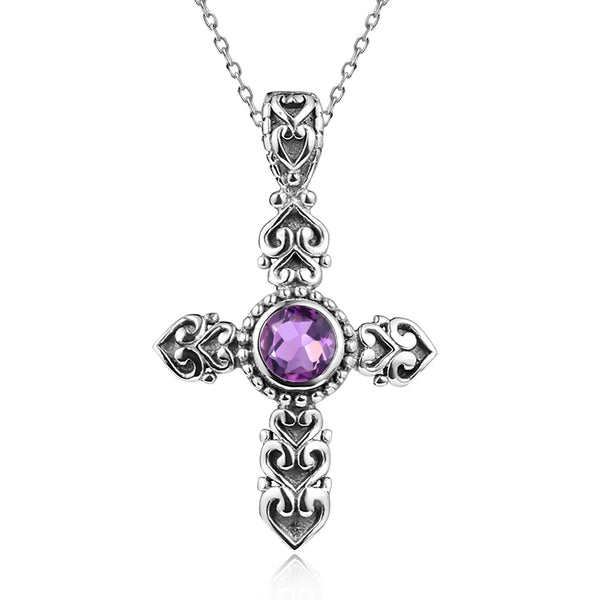 Mixed Gemstone Cross Pendants-ToShay.org