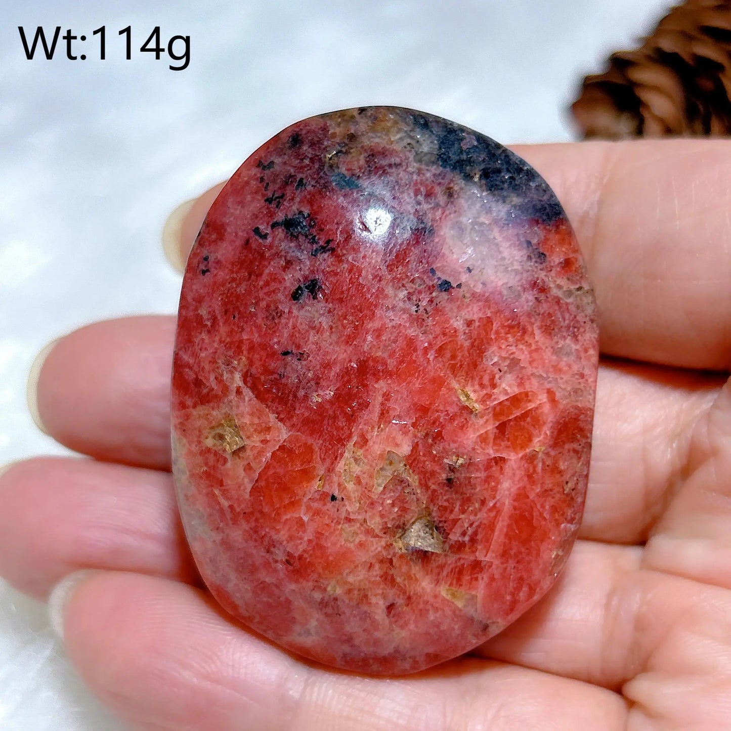 Pink Rhodonite Palm Stone-ToShay.org