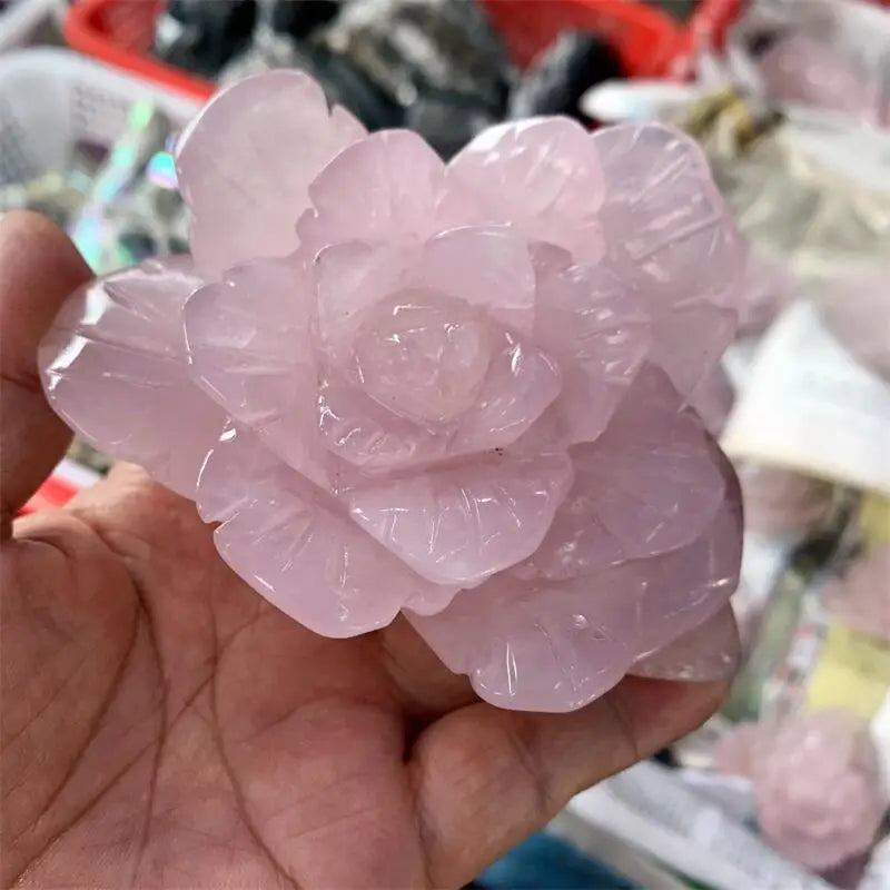 Pink Rose Quartz Flower-ToShay.org