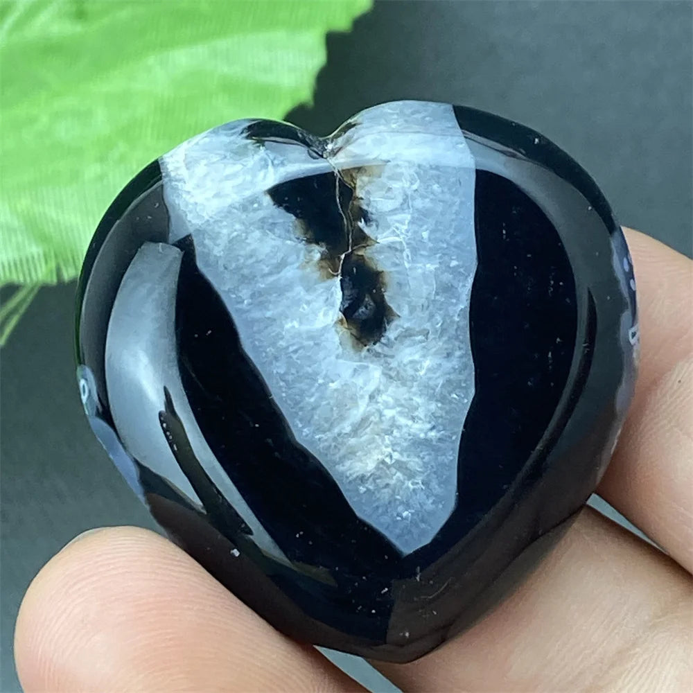 Black Agate Geode Heart-ToShay.org