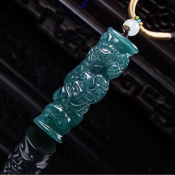 Green Jadeite Dragon Pendant-ToShay.org