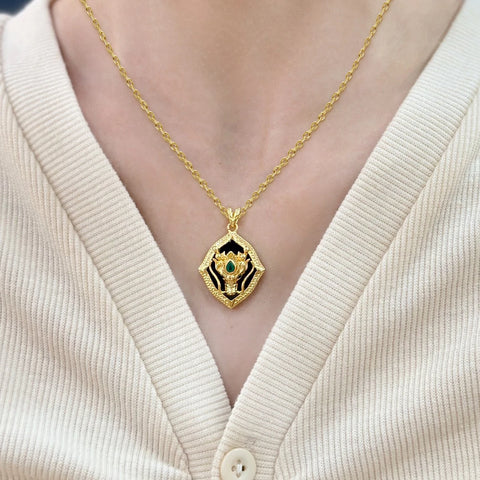 Gold Dragon Head Pendant-ToShay.org