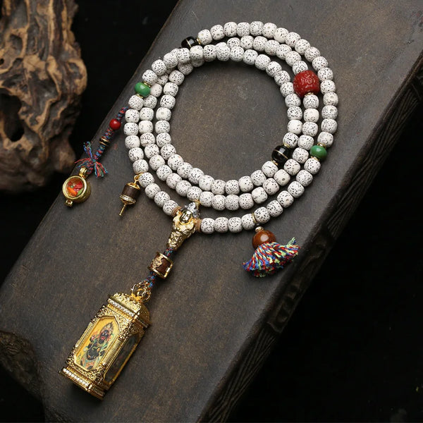 White Bodhi Seed Thangka-ToShay.org