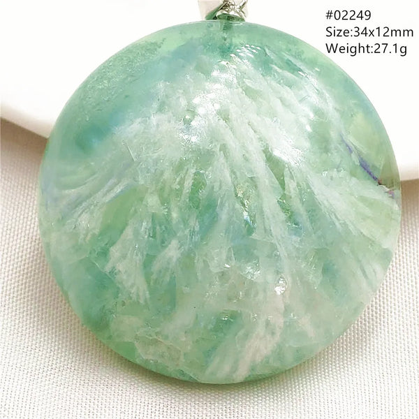 Green Feather Fluorite Pendant-ToShay.org