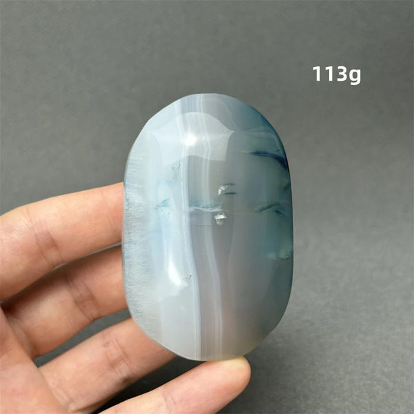 Blue Agate Palm Stone-ToShay.org