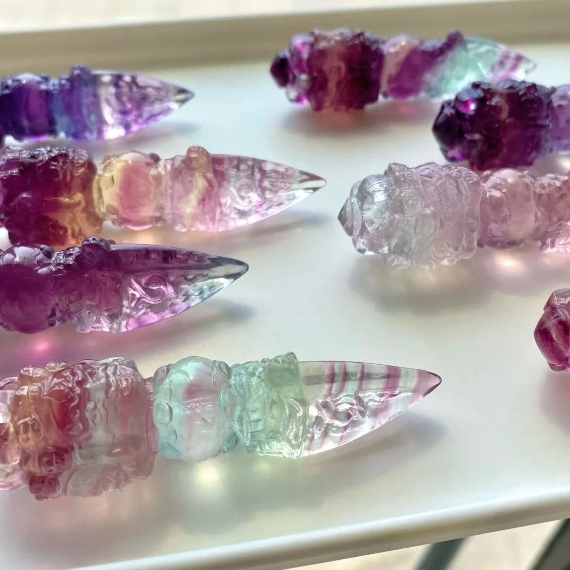 Rainbow Fluorite Figurines-ToShay.org
