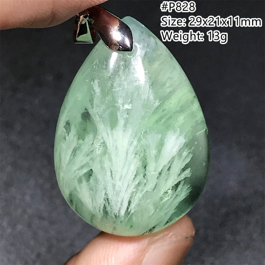 Green Feather Fluorite Pendant-ToShay.org